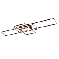 Trio 620010442 LED Black Modern Geometric Square Frame Flush Ceiling Light CCT - 105cm length
