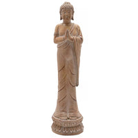 Widdop 63278 Brown and White Wash Large Standing Meditating Buddha - 50cm Height