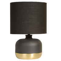 Lighting Collection 701776 Black and Gold Modern Touch Table Lamp with Black Cotton Shade 27cm Height