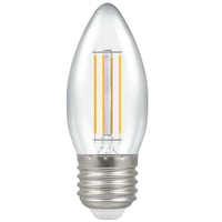 LED 4.2W (40W) Dimmable Candle Lamp ES E27 Clear Filament 470lm 2700k Warm White