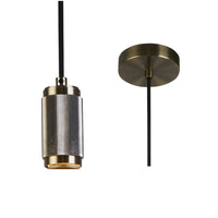 Searchlight 77651AB Antique Brass Modern Fabric Round Cable Flex Suspension Ceiling Rose Pendant