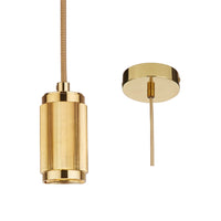 Searchlight 77651GO Gold Modern Fabric Round Cable Flex Suspension Ceiling Rose Pendant