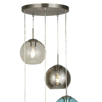 Chrome & Globe Glass Cluster Multi Drop Pendant