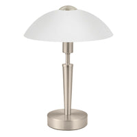 Eglo 85104 Satin Nickel and White Satin Glass Traditional Touch Table lamp
