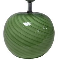 Green Glossy Glass Table Lamp with Shade