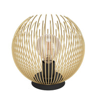 Eglo 900168 Black and Gold Metal Modern Round Wire Cage Table Lamp