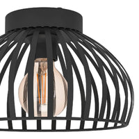 Black Industrial Caged Ceiling Light