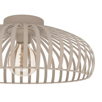 Cream Industrial Cage Ceiling Light
