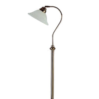 Antique Brass & White Glass Traditional Floor Lighting