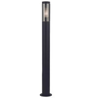Searchlight 93901-900BK Black and Smoked Outdoor Modern Cylinder Post Light IP44 - 90cm Height