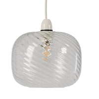 Oaks Lighting 9432 NE CL Clear Swirl Glass Modern Easy Fit Non Electric Pendant