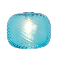 Oaks Lighting 9432 NE BL Blue Swirl Glass Modern Easy Fit Non Electric Pendant Shade 23cm