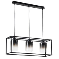 Modern 3 lamp pendant light with smoked glass shades