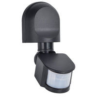 Lutec 9704026330 Patrol Black Modern 180 Degree Adjustable Pir Motion Sensor IP44