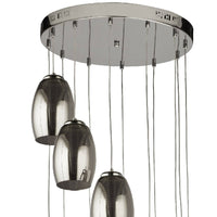 LED Chrome & Smoke Glass Modern Cluster Ceiling Light