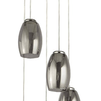 LED Chrome & Smoke Glass Modern Cluster Ceiling Light
