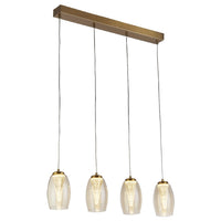 Bronze & Champagne Glass Modern Kitchen Light