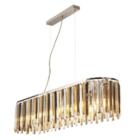 Chrome & Mixed Colour Coffin Crystal Vintage 8 Lamp Bar Pendant Light 100cm