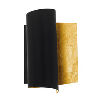 Eglo 98759 Black and Gold Leaf Effect Modern Curved Wall Light