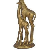Gold Resin Giraffe Family Table Lamp