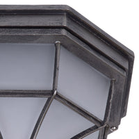 Black Silver Outdoor Frosted Glass Wall Ceiling Light