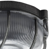 Aged Silver Round Caged Outdoor Wall Light Outdoor 1 Lamp