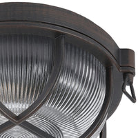 Aged Brown Round Caged Outdoor Wall Light Outdoor 1 Lamp