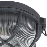 Aged Grey Round Caged Outdoor Wall Light Outdoor Lamp