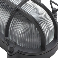 Satin Black Oval Caged Outdoor Wall Light Outdoor Lamp