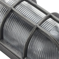 Aged Grey Oval Caged Outdoor Wall Light Lamp