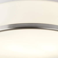 White Glass & Brushed Chrome Round Bathroom Light