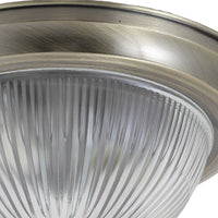 Brass & Clear Rib Glass American Diner Flush Light