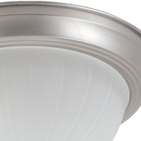 Brushed Chrome & Opal Glass Domed American Diner Flush