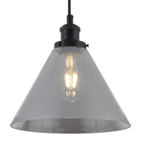 Black & Smoky Cone Glass Kitchen Light
