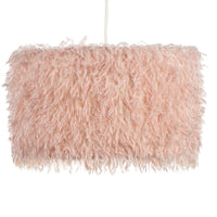 Pink Faux feather non wired pendant shade