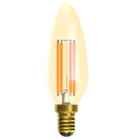 LED 4W (35W) Candle Lamp SES E14 Amber Filament 410lm 2400k Extra Warm White