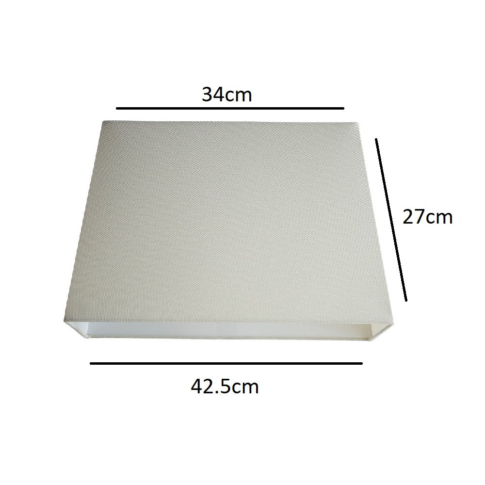 Cream Linen and White Inner Vintage Rectangular Tapered Shade 17 ...