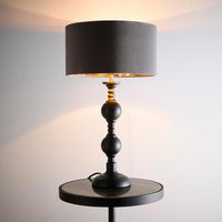 Grey and Black Candlestick Table Lamp