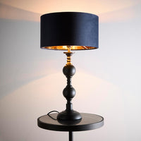 Navy Blue and Gold Candlestick Table Lamp