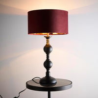 Red Wine and Black Candlestick Table Lamp 