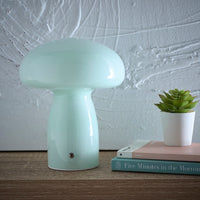 Blue mushroom table lamp