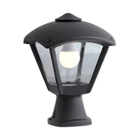 Fumagalli Disma Dario Black Outdoor Modern Coach Lantern Pedestal Post Light