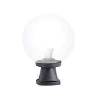 Fumagalli Disma G250CL Black Outdoor Modern Clear Globe Pedestal Post Light | Coastal IP55
