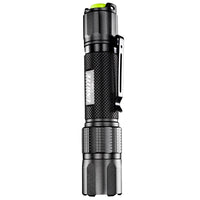 LED Black USB Rechargeable Dual Power Flashlight Torch 1400 Lumen