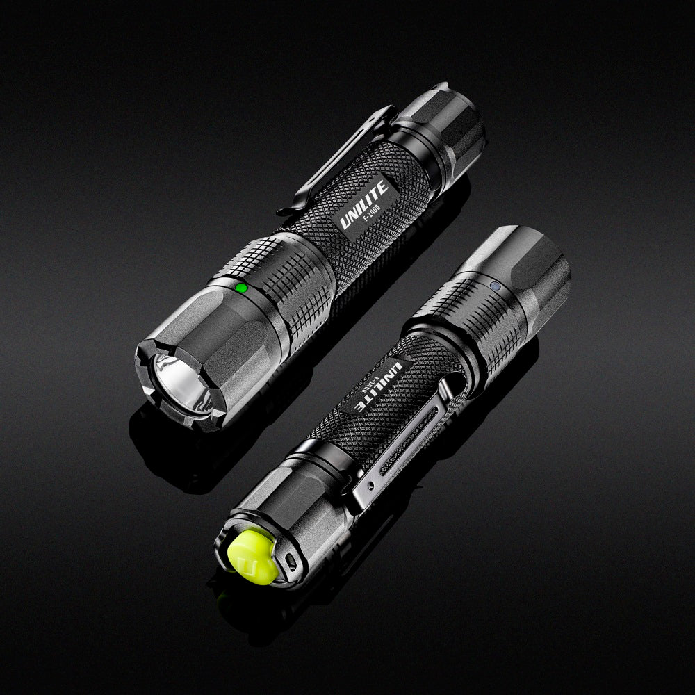 Dual Power Flashlight LED Black USB Rechargeable Dual Power Flashlight Torch 1400 Lumen ...