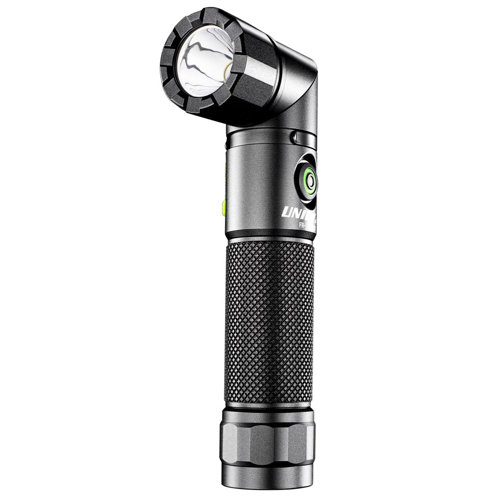 LED Black USB Rechargeable Dual Power Right Angle Flashlight 1200lm ...