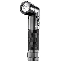 LED Black USB Rechargeable Dual Power Right Angle Flashlight Torch 1200 Lumen