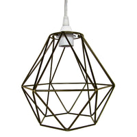 Antique Brass Bird Cage Wire Pendant