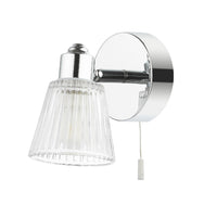 Magnalux GAT01CHWL Polished Chrome & Ribbed Glass Bathroom Vintage Wall Light Spot