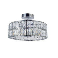 Magnalux HAL04CH Polished Chrome and Cyrstal Modern 4 Lamp Bathroom Semi Flush Ceiling Light IP44
